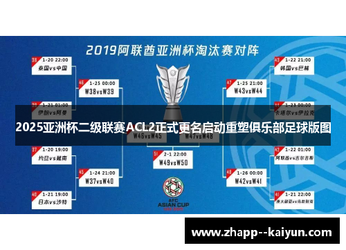 2025亚洲杯二级联赛ACL2正式更名启动重塑俱乐部足球版图